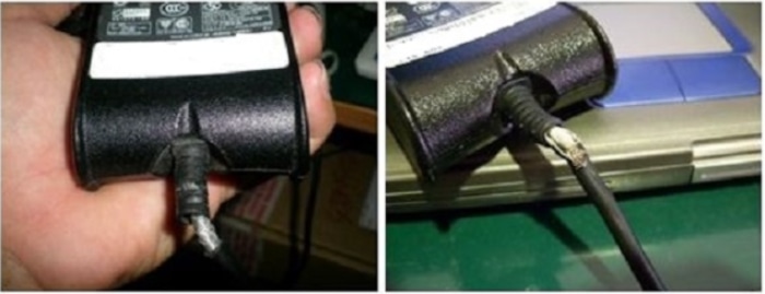 图 1：交流适配器上线缆磨损的示例